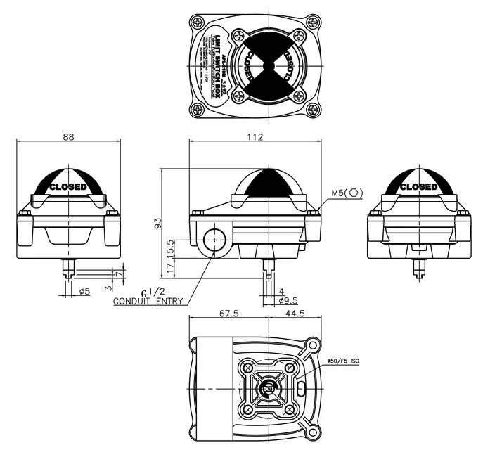 Pneumatic Valve Mechanical APL-210N Limit Switch